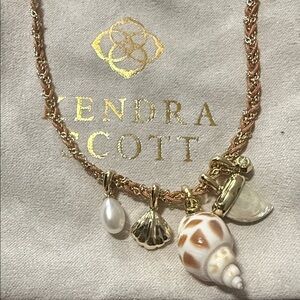 Kendra Scott Gold and White Shell Charm Necklace